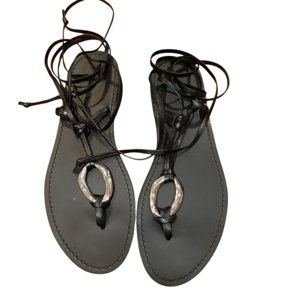 AQUA x Liat Baruch Women's Ilria Ankle Tie Strappy Thong Sandals Size 10 - Picture 8 of 13